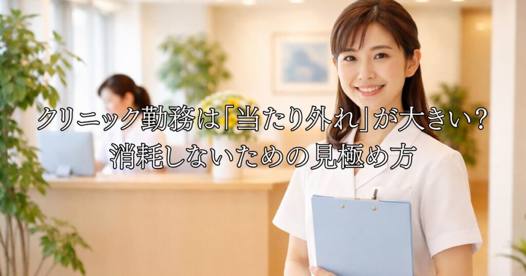 クリニック勤務は「当たり外れ」が大きい？ 消耗しないための見極め方