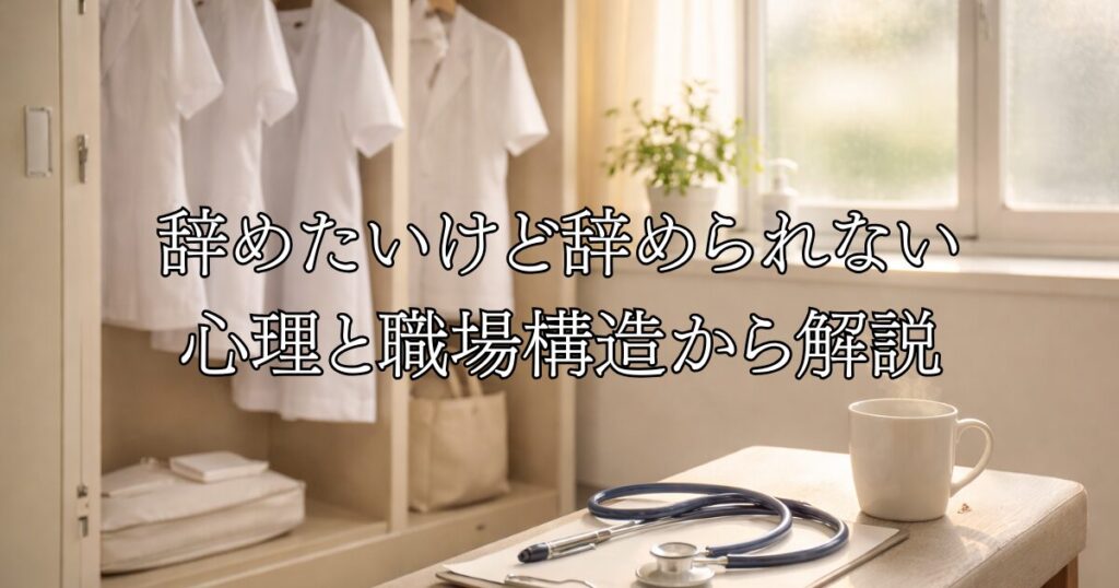 なぜ看護師は辞めたいのに辞められないのか｜心理と職場構造から解説