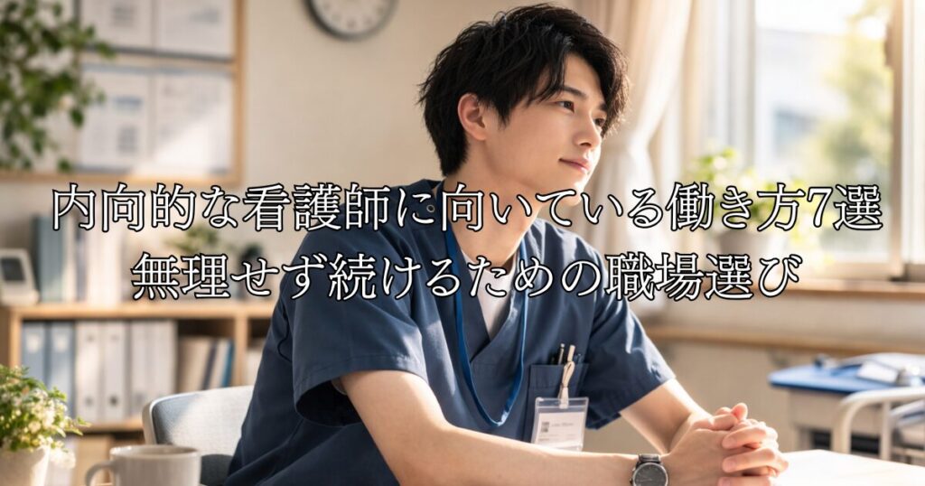 内向的な看護師に向いている働き方7選｜無理せず続けるための職場選び